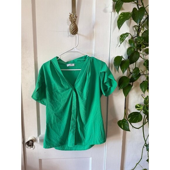 Calvin Klein women’s size medium green blouse - Picture 1 of 7